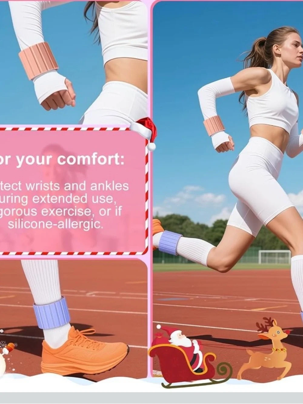 2 Pcs. Magnetic  Pink Fitness Ankle/Wrist Weight 1.1 lbs Waterproof (New)